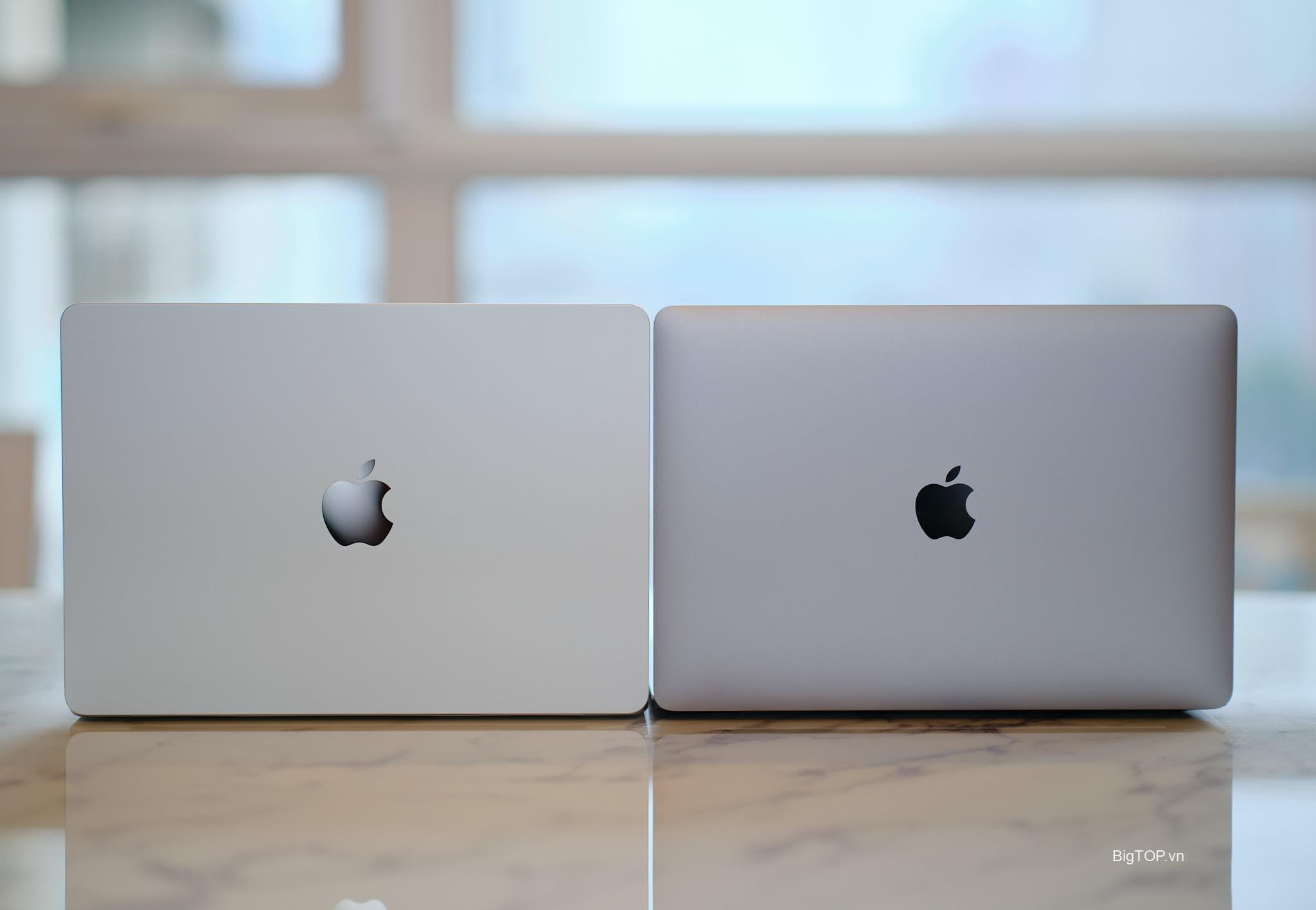 Apple MacBook Air M2 Silver so với MacBook Air M1 Space Gray