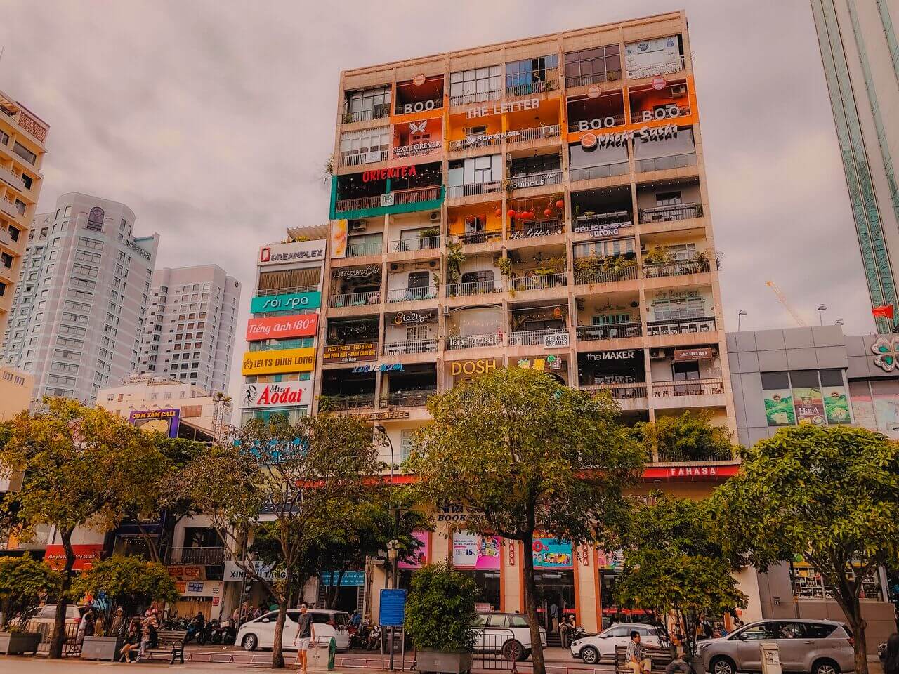 Cafe apartments on Nguyen Hue Walking Street, Ho Chi Minh City
